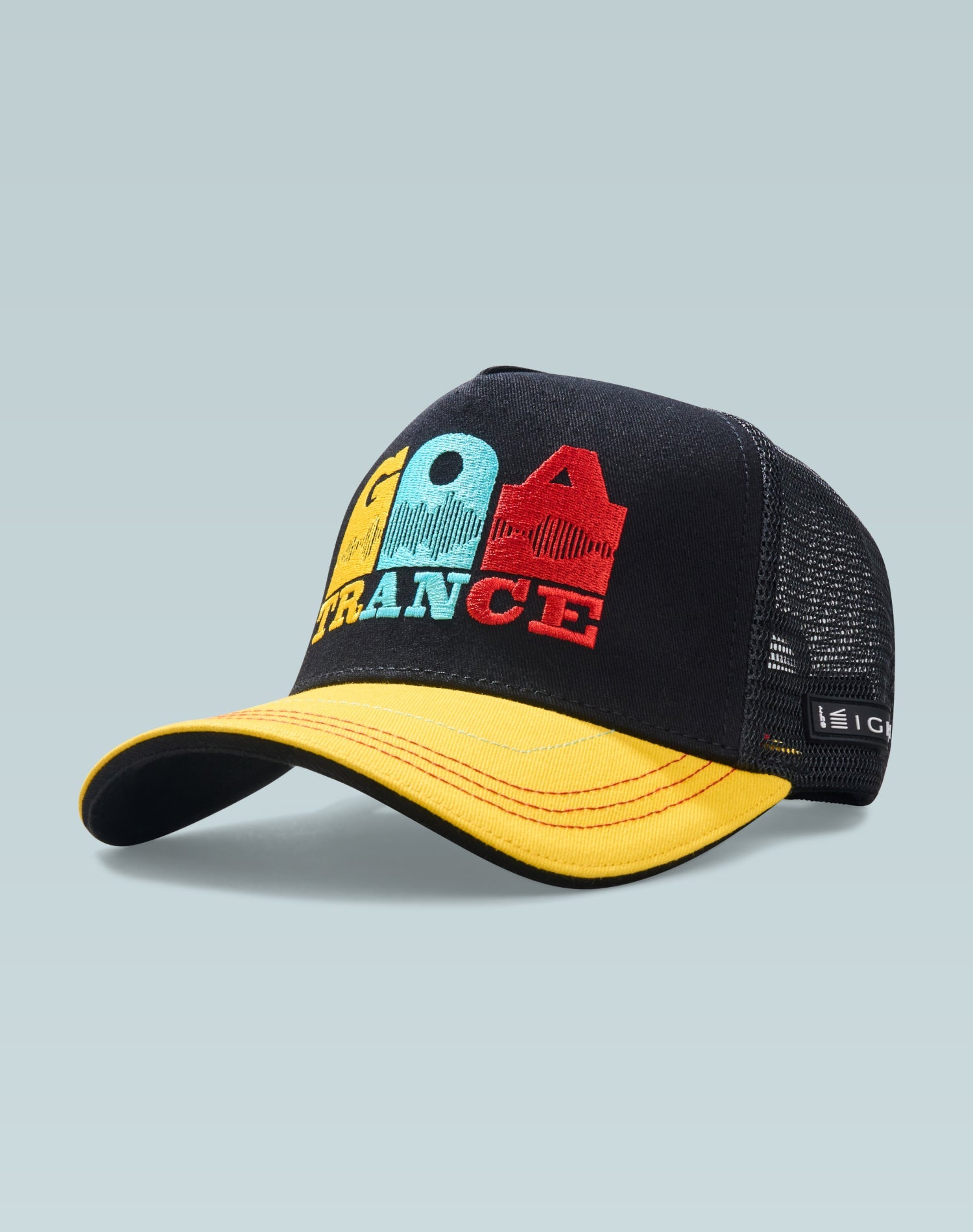 Goa Trance Black and Yellow Cotton Trucker Cap