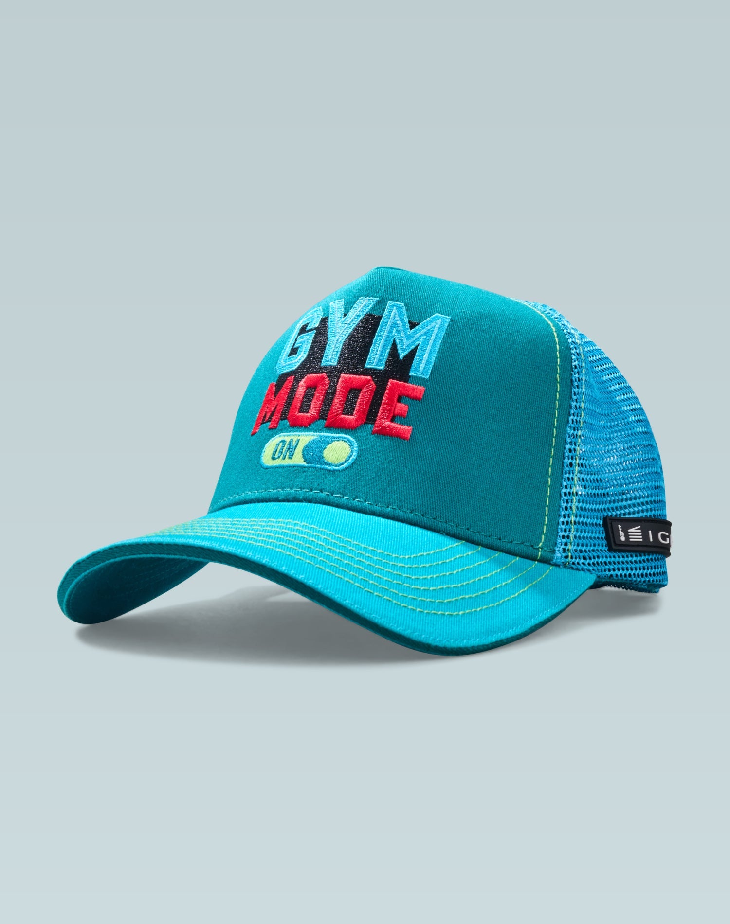 Gym Jock Teal Blue Cotton Trucker Cap
