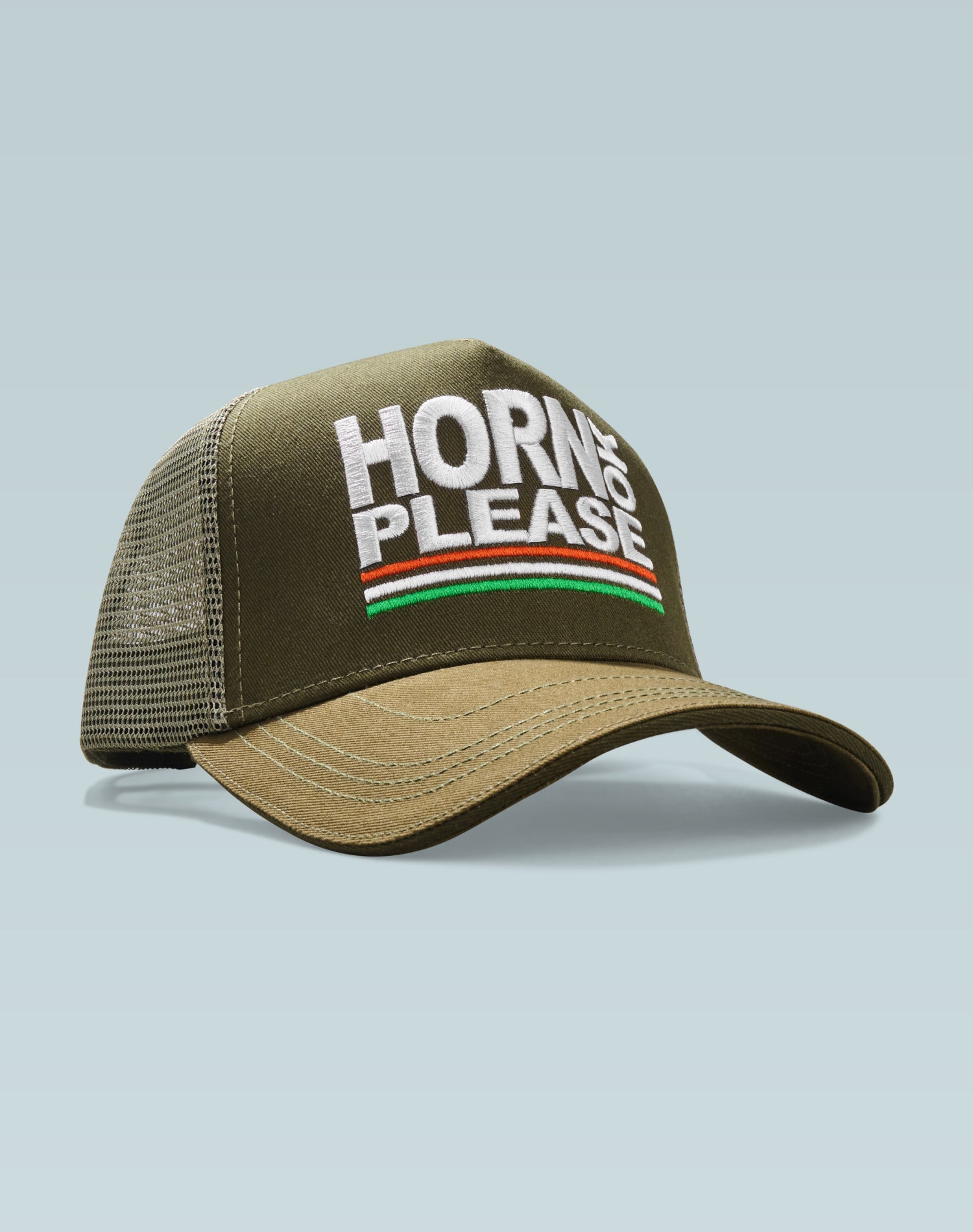 Street Pulse Olive Green Cotton Trucker Cap