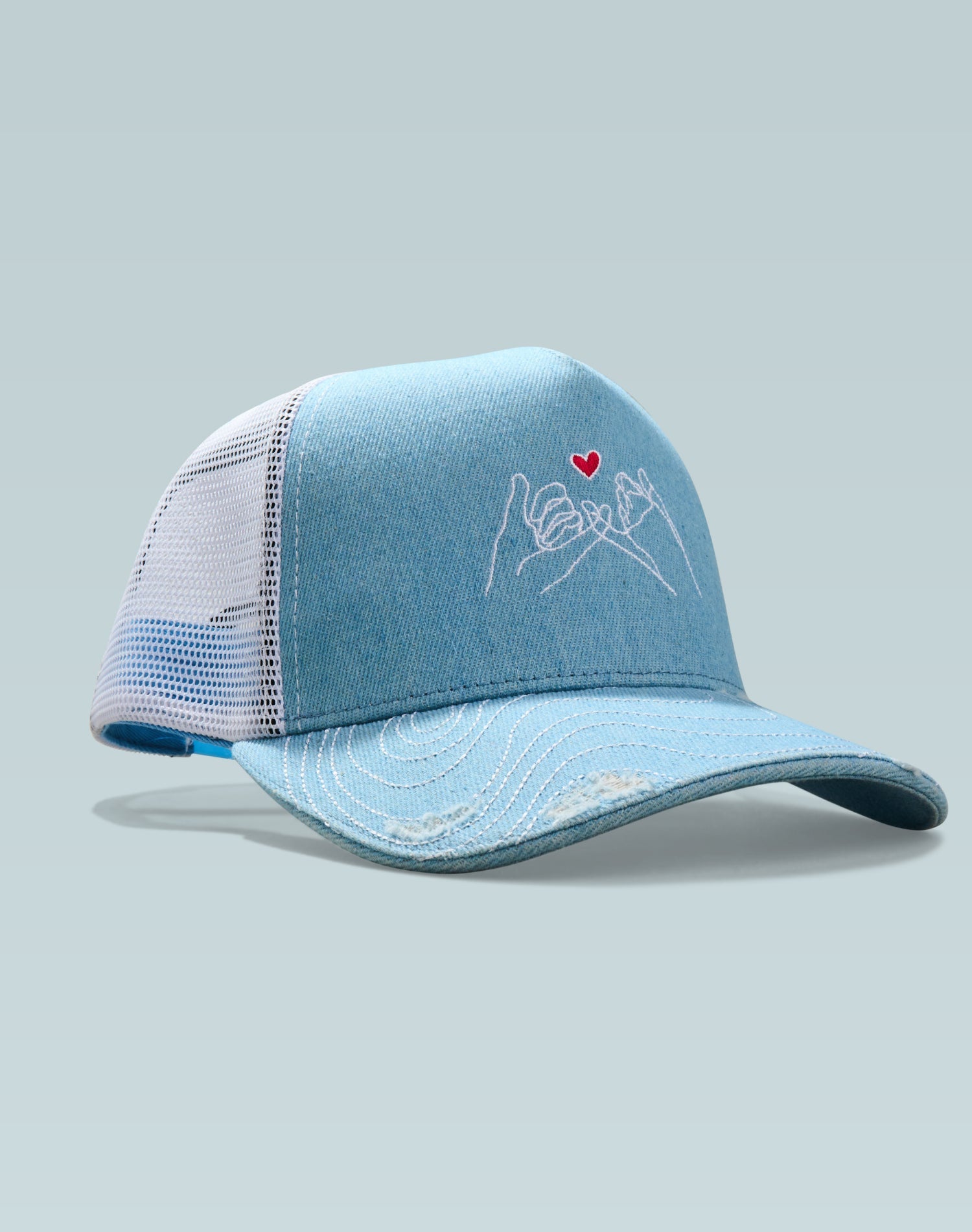 Yaksok Light Blue Denim Look Trucker Cap
