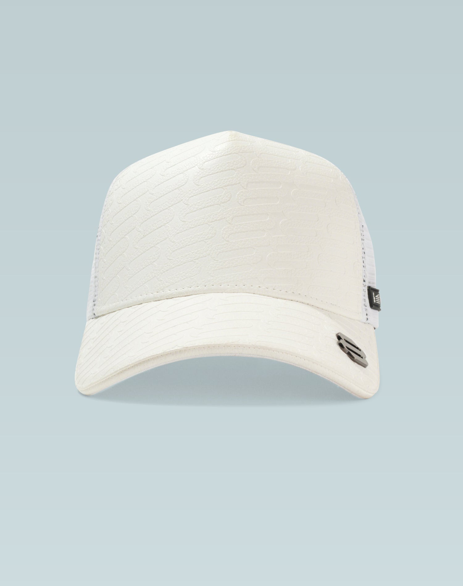 Uptown White Leather Trucker Cap