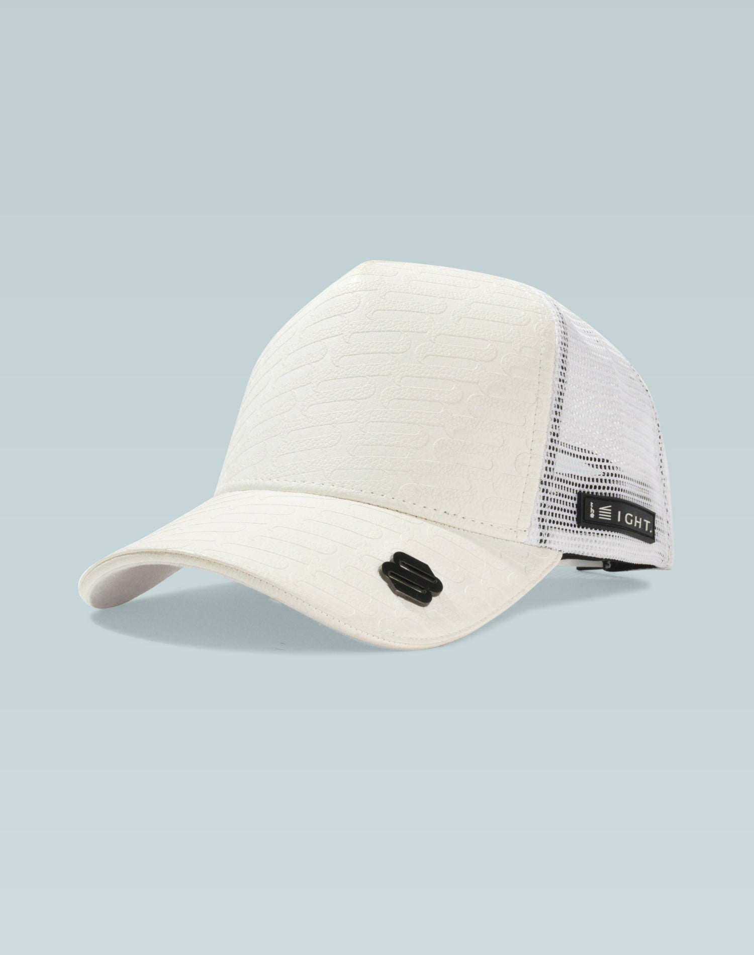 Uptown White Leather Trucker Cap