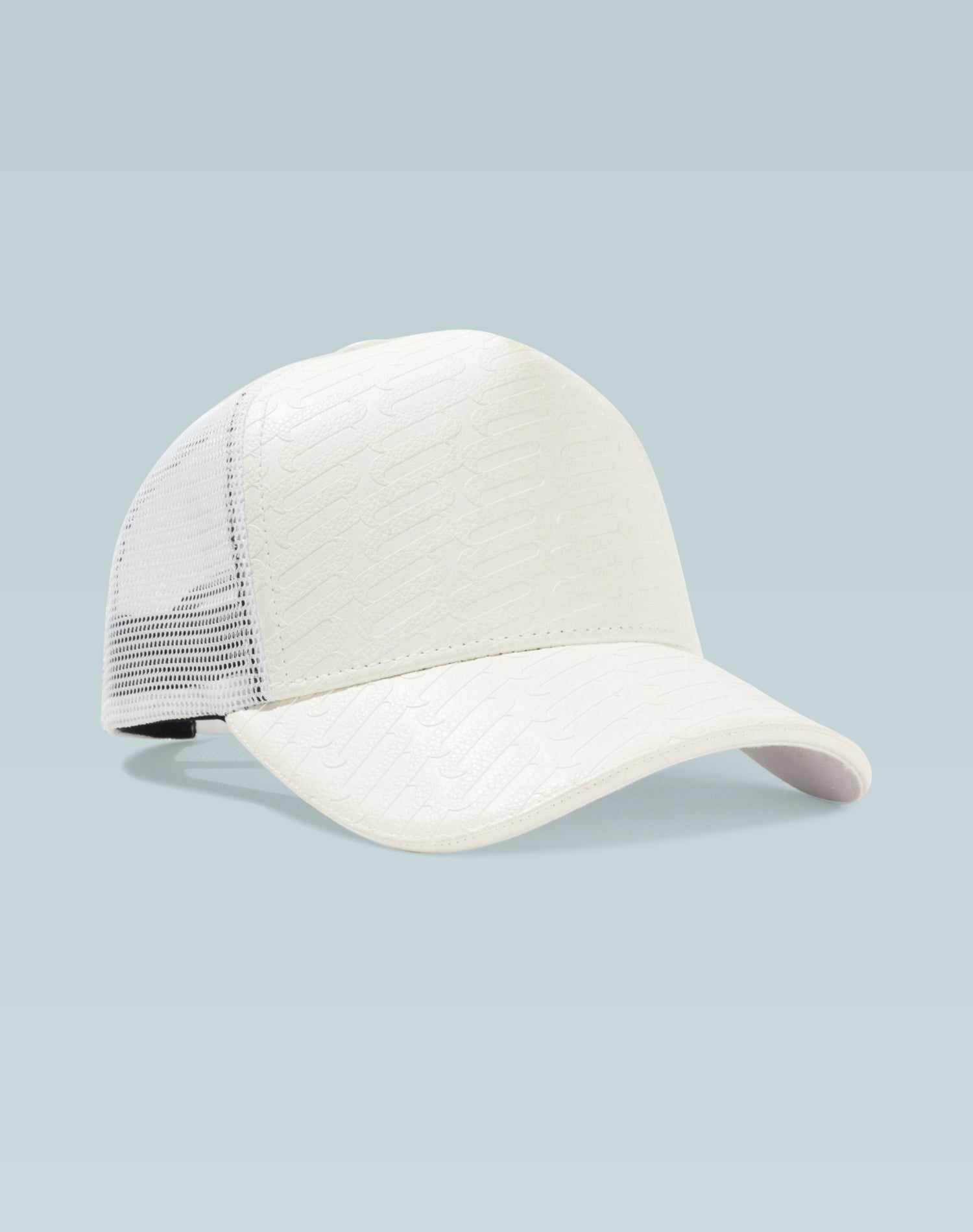 Uptown White Leather Trucker Cap
