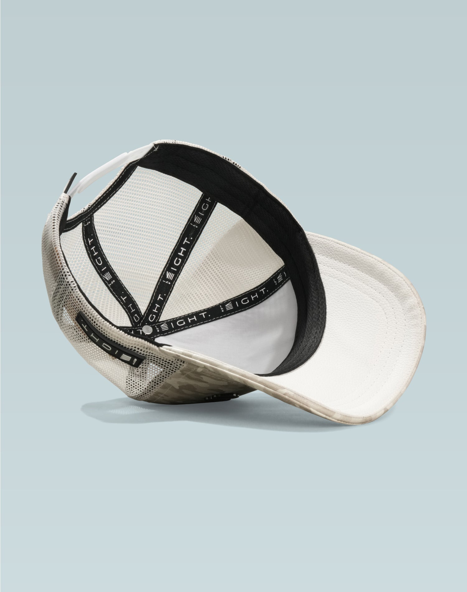 Helios White Leather Trucker Cap