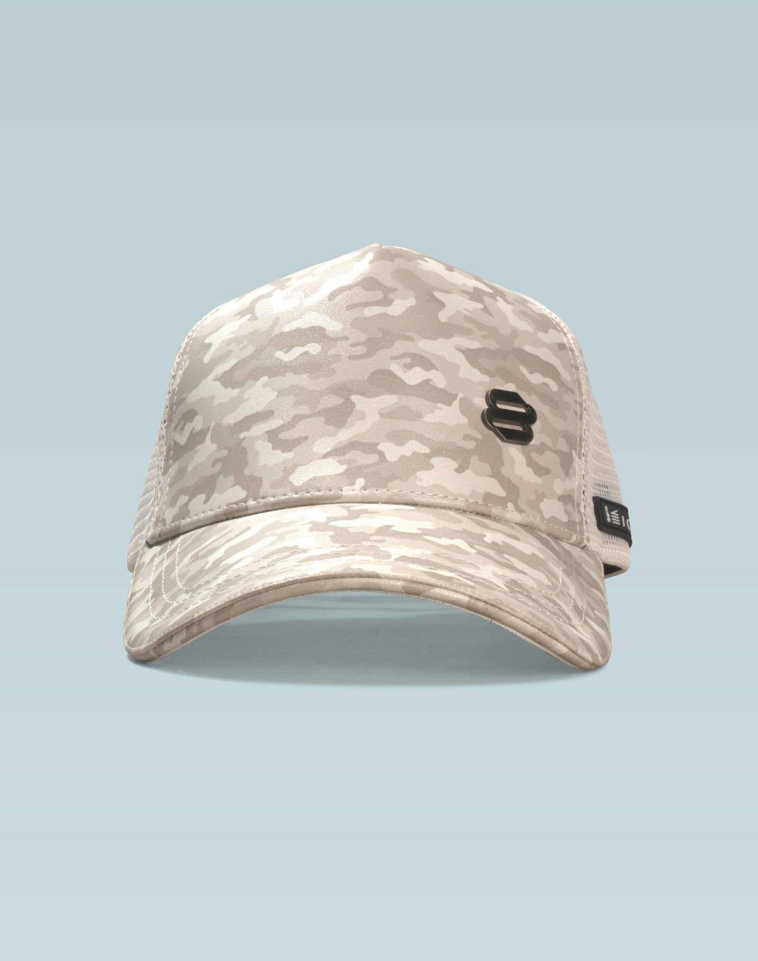 Helios White Leather Trucker Cap