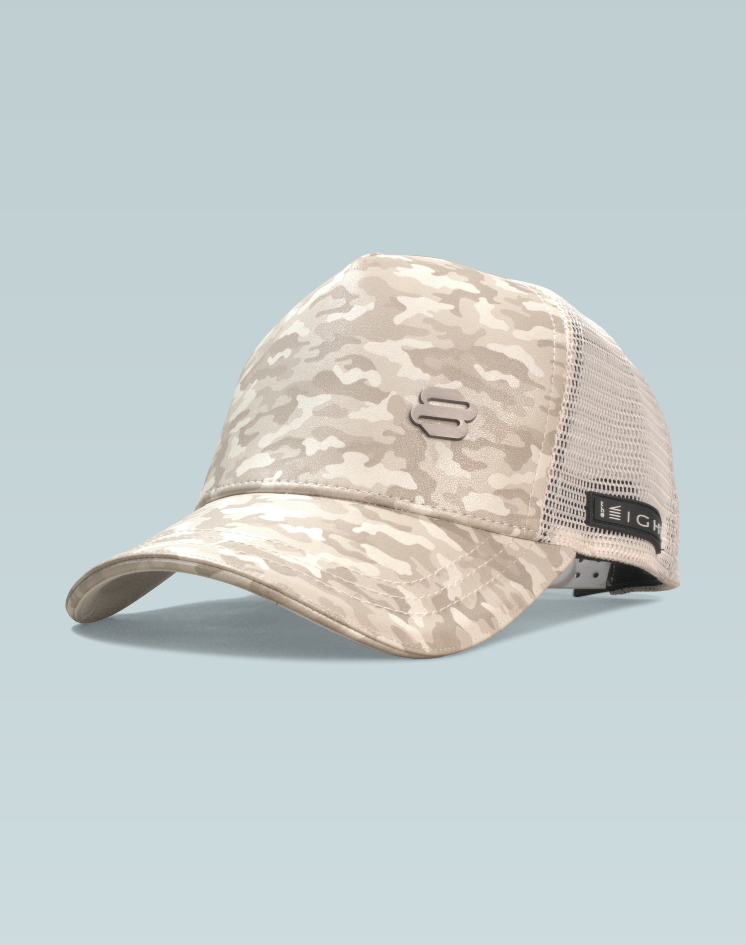 Helios White Leather Trucker Cap