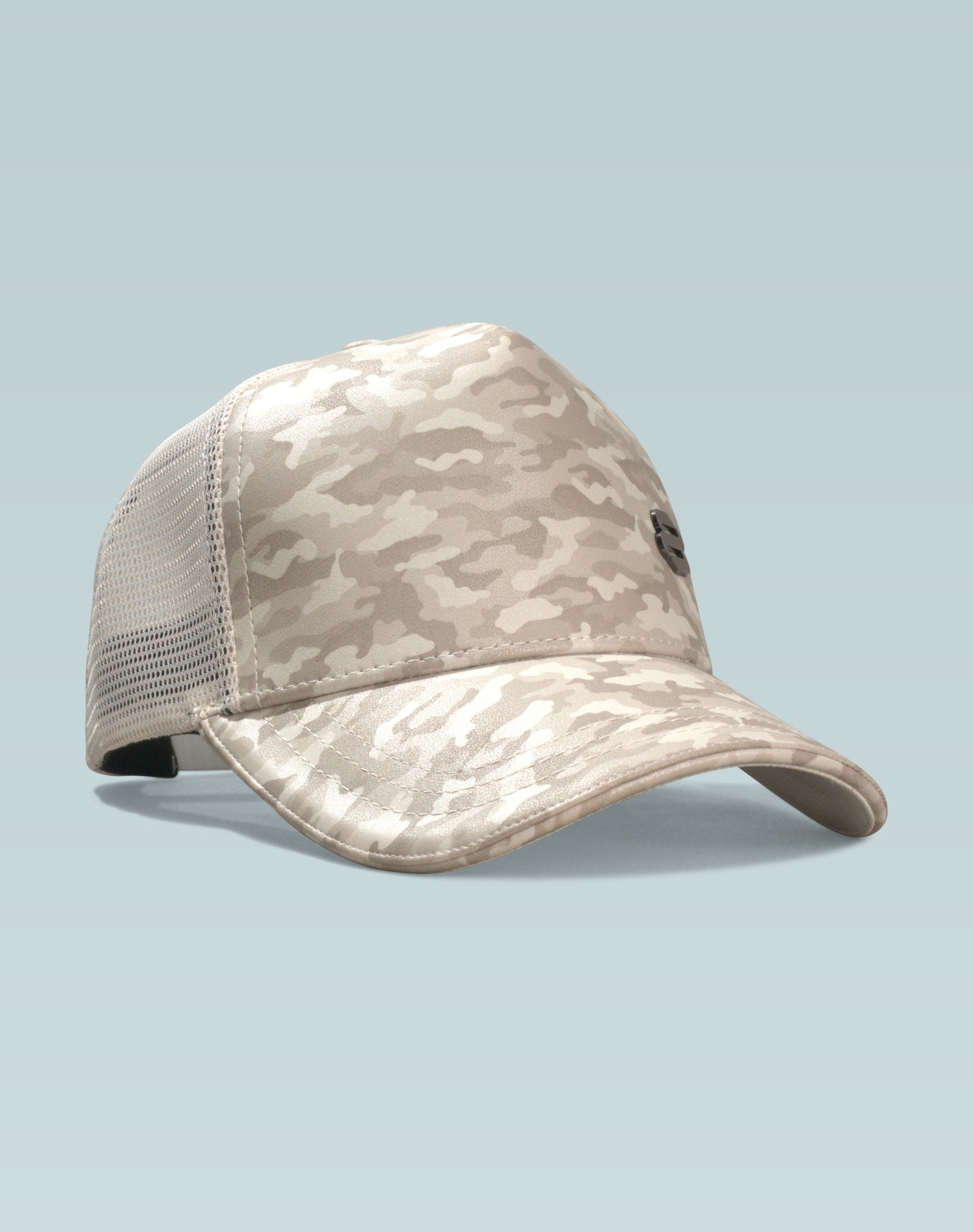 Helios White Leather Trucker Cap