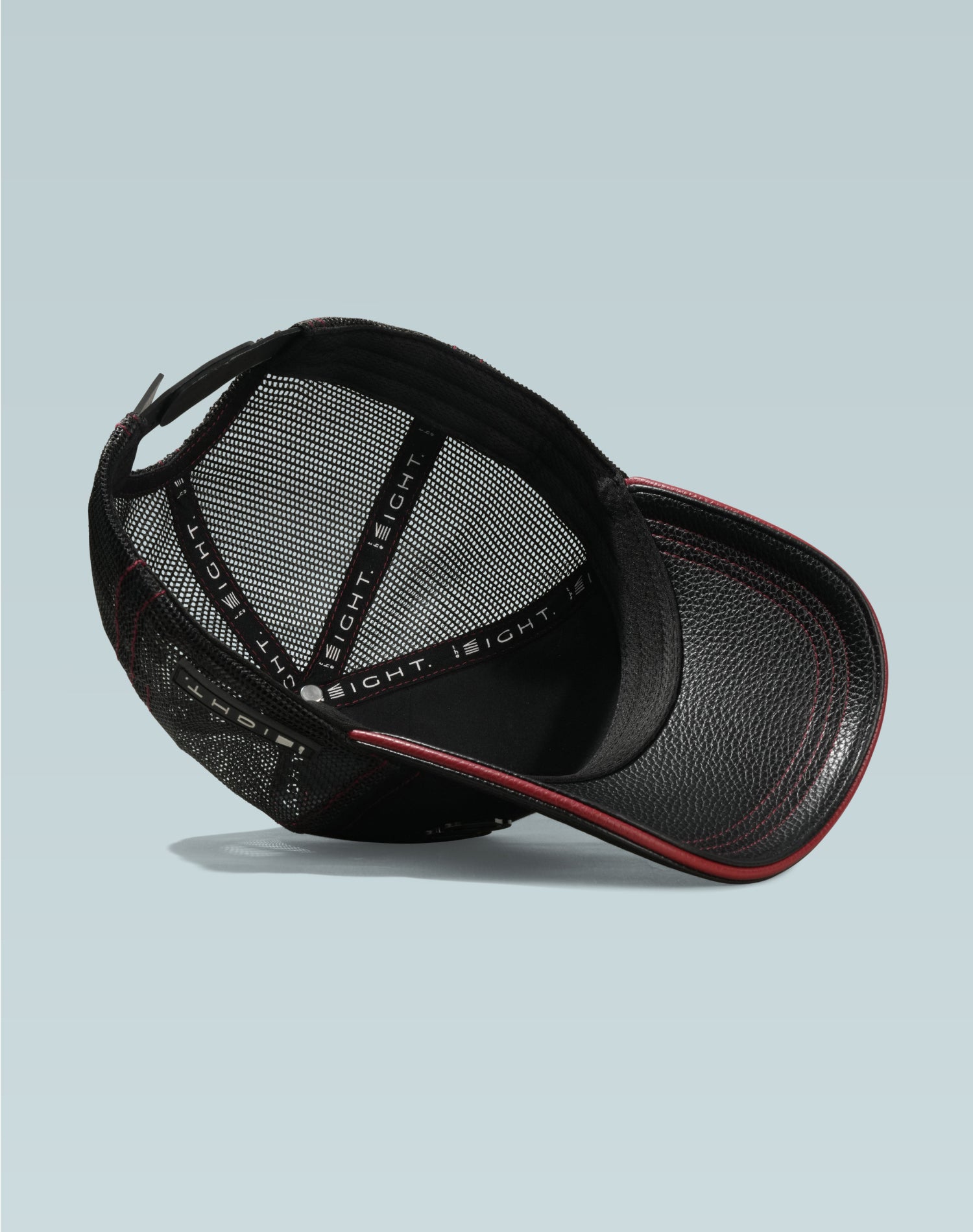 Melanos Black Leather Trucker Cap