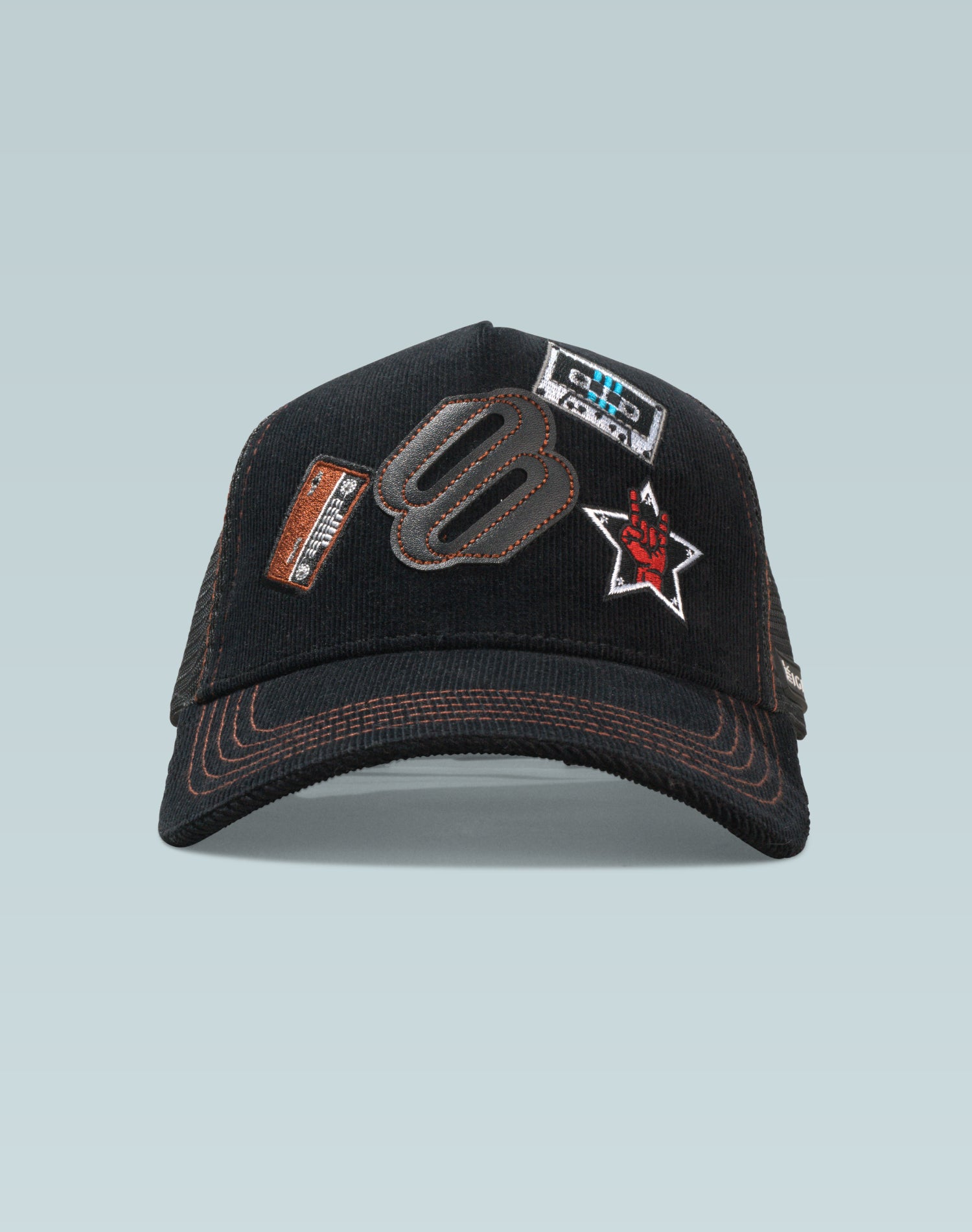 Artemis Black Corduroy Trucker Cap