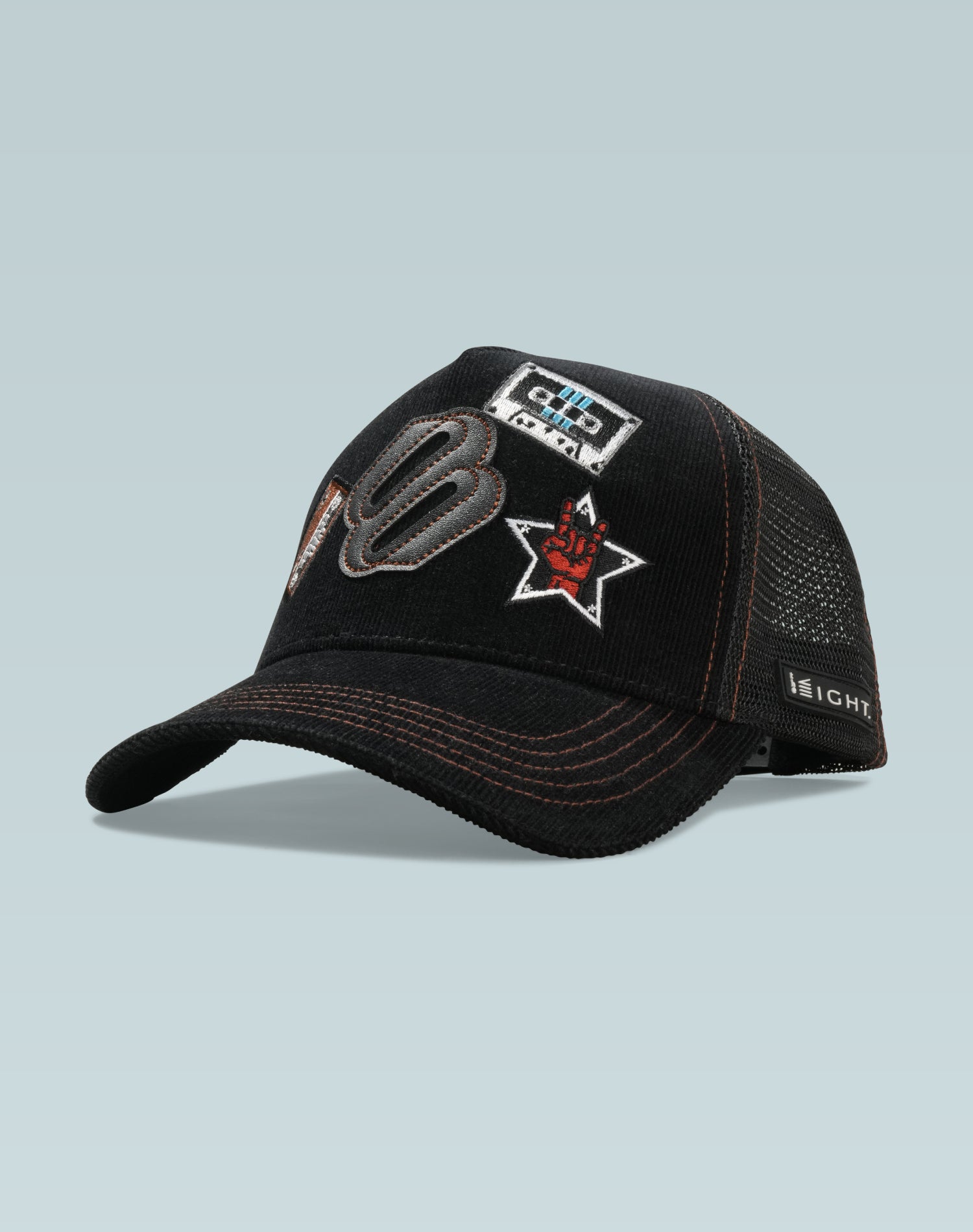 Artemis Black Corduroy Trucker Cap