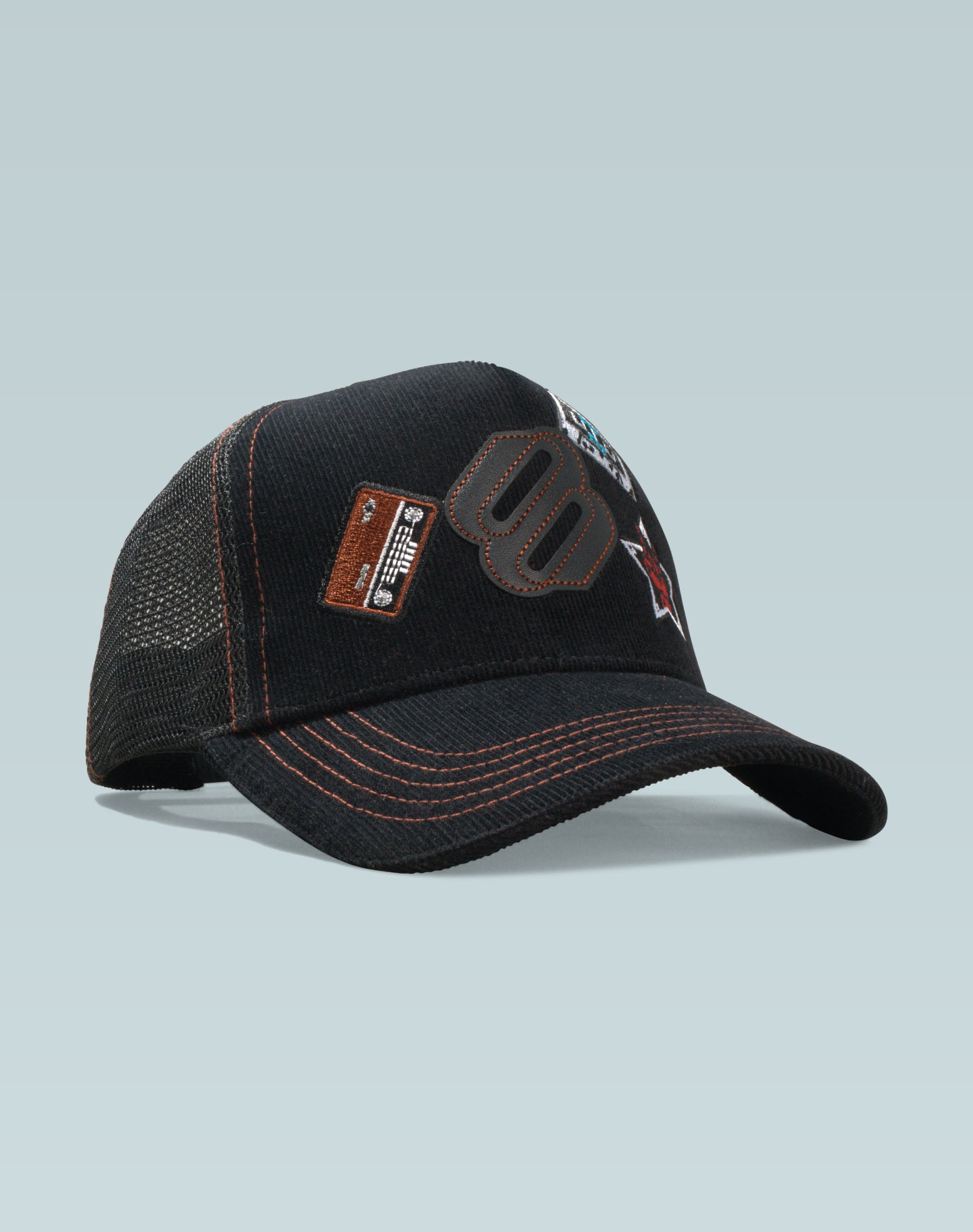 Artemis Black Corduroy Trucker Cap