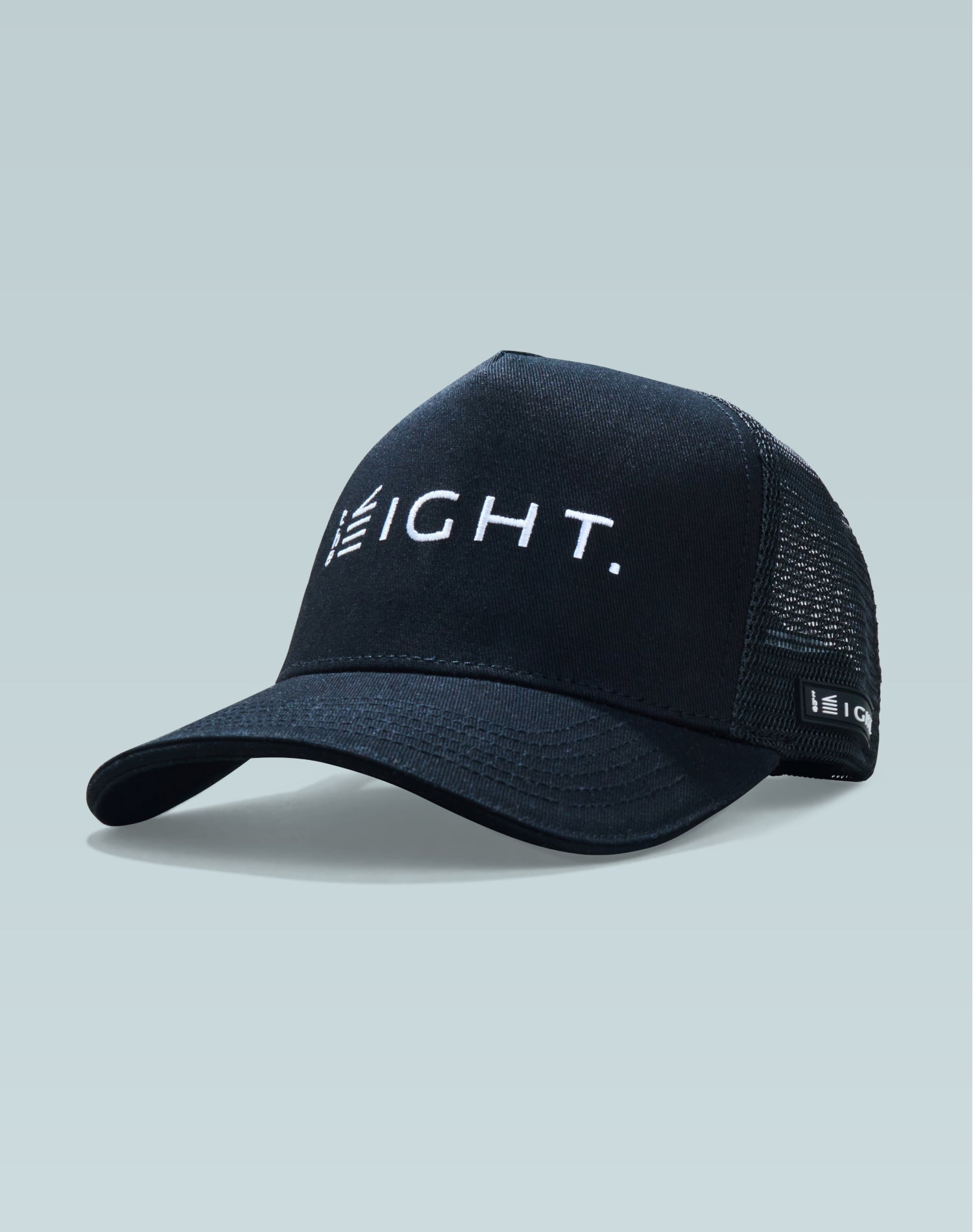 قبعة سائق الشاحنة القطنية السوداء بشعار The Ight