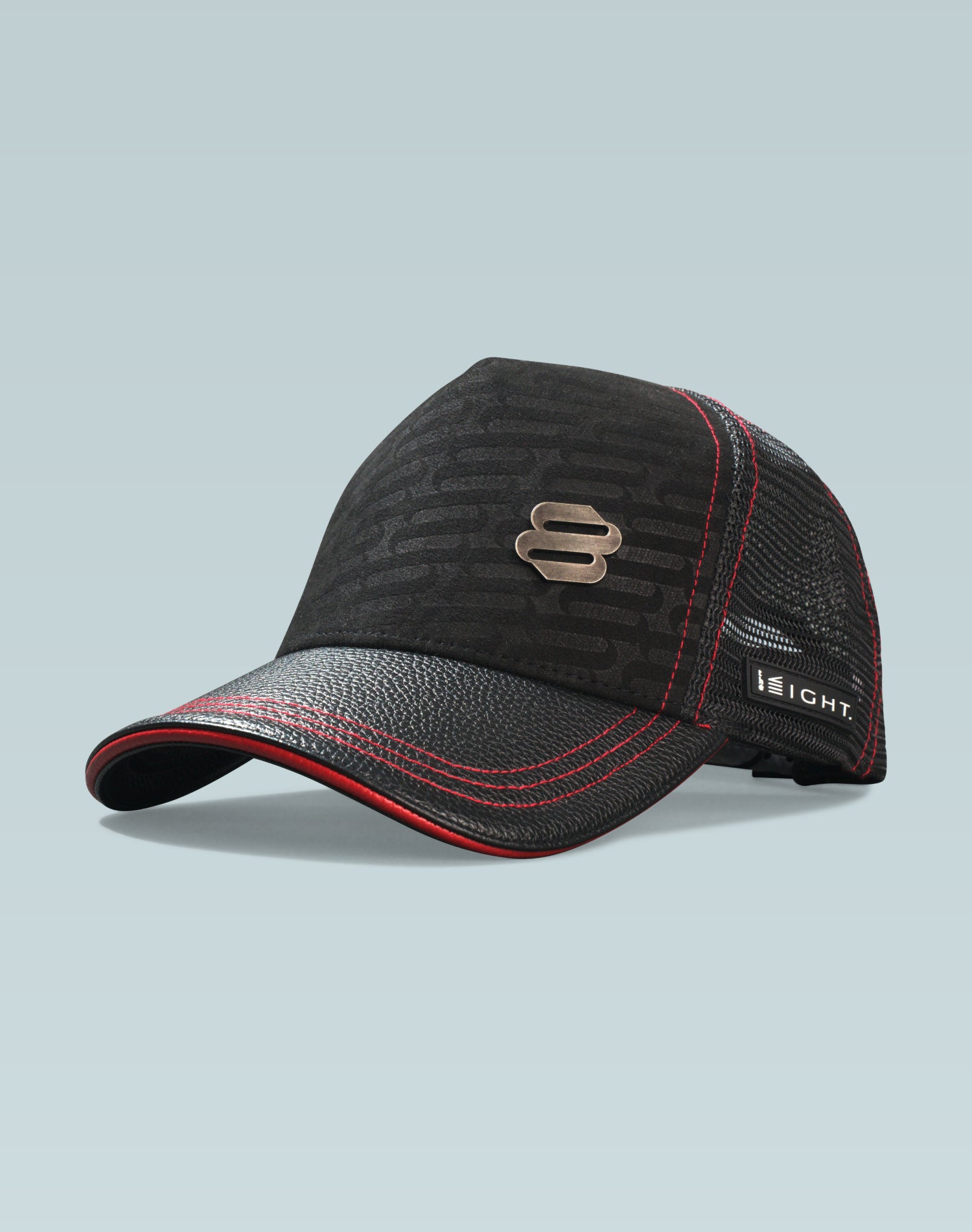 Melanos Black Leather Trucker Cap